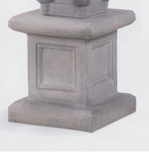 Square pedestal with simple, beveled detailing.
This simple outdoor pedestal can add elegant style to your garden and elevate your statues. This pedestal features simple beveled box indent in the center of each side.

Details:

22"H
Top is 20"SQ
Base is 20"SQ
297 lbs
Made to order
Allow about 3-4 weeks for delivery
Call for shipping prices
Made in USA