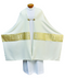 Humeral Veil ~ 2047 
Tailored in a white linen-weave polyester with gold and white satin brocade. 