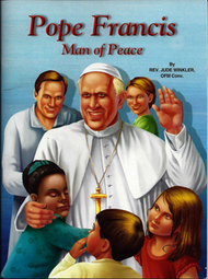 In this 101st title in the St. Joseph Picture Books series, children will discover - in simple words and full-color illustrations - the story of Pope Francis. From his time as a young boy on the soccer field in Argentina to his present role as head of the Catholic Church in Rome, this book introduces children to the 266th man to be named Pope. Youngsters will learn about his early life, his vocation, his special love for the poor, his election as Pope and selection of his name, his simple acts of humility and mercy, and his favorite Saints. Pope Francis: Man of Peace provides a perfect way for the children Pope Francis holds so dear to become acquainted with the Holy Father. 
Full color ~ paperback ~ 5 1/2" X 7 3/8".