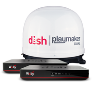 DISH Playmaker Dual 2 Receiver Satellite Antenna Bundle with Wally - White