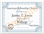 Special Title Certificate from the American Fellowship Church