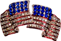 Wear the flag! Silver-plate American flag earrings with diamond like Swarovski crystals.