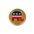 Cloisonne Logo Tie Tack with Republican logo
