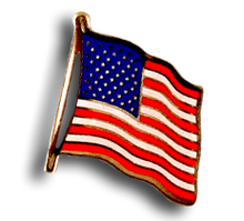 American flag enamel lapel pin.