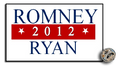 1" x 0.5" enamel Romney Ryan 2012 lapel pin.