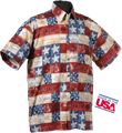 The original freedom patriotic shirt. This shirt is made of 100% combed cotton and is made in the USA. It features matched pockets, real coconut buttons, double-stitching, and side vents so shirt can be worn outside or tucked in.