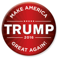 Trump 2016 button pin - "make America Great Again". Size: 2.25"