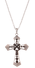 A beautiful cross pendant necklace (chain included) with diamond-like crystals. Length approx 20", pendant 1" x 1.5", lobster claw clasp with 3" extender, lead compliant. Goldplate.