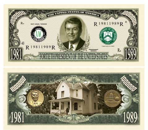 Ronald Reagan 1 Million Dollar Bill Fakemillions Com