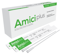 Amici Plus Male Intermittent Catheter with Smooth Low-Profile Eyelets - 12 French, Box of 100