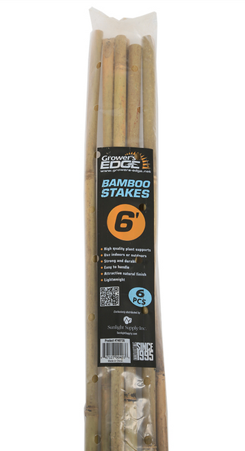 Grower's Edge Natural Bamboo 6 foot stakes (6 per bag) in Bulk (740735) UPC 20847127004030