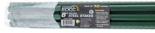 Grower's Edge Deluxe Steel 8 foot Stakes (10 per bag) in Bulk (740400) UPC 20849969015557
