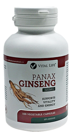 VITAL LIFE Panax Ginseng (500mg) 100 Vegetable Caps(加拿大 VITAL LIFE 西洋参胶囊 100粒)