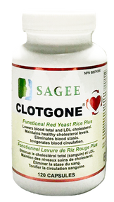 SAGEE CLOTGONE Functional Red Yeast Rice Plus 120capsules(加拿大SAGEE 血栓通120粒入)