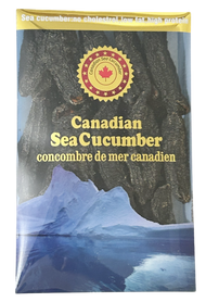 PEACE PAVILION Dried Supreme Deep Sea Natural Sea Cucumber Standard Gift Box Package( 1 lbs) 454g(with Ribs/Belt Bandage)(加拿大 PEACE PAVILION 極品野海參-帶筋(一磅 標準禮盒裝) 454g)