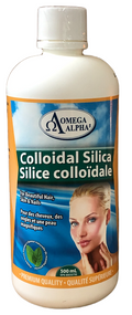 Omega Alpha Liquid Colloidal Silica (Mint flavor)-For Beautiful Hair, Skin & Nails-500ml(加拿大 Omega Alpha-头发,皮肤 ,指甲营养-液体硅膠(膠體二氧化矽)-薄荷味 500ml)