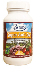 Omega Alpha Super Anti-Ox -11 Essential antioxidants-Multi Organ Protection-60Veg Capsules(Omega Alpha 超級抗氧化宝-11種基本抗氧化成分-多器官保養 60粒入)