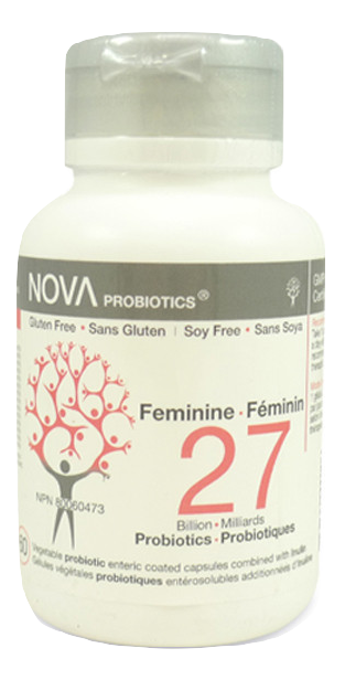 Nova Probiotics Multi Strain Feminine 27 Billion Probiotics Per Capsule 60 Vcaps 加拿大nova Probiotics 多菌株 女性健康270亿益生菌 60粒入