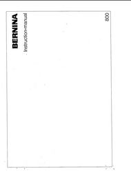 Bernina 800 Sewing machine instruction PDF manual