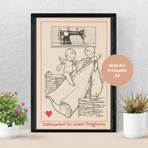 Pfaff 1914 poster. A4 or A3 file dimensions - high resolution suitable for printing