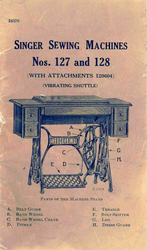 Singer antique 127 & 128 sewing machine manual