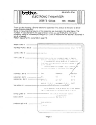 Brother AX 325 Electronic Typewriter Vintage Instruction Service English Manual PDF