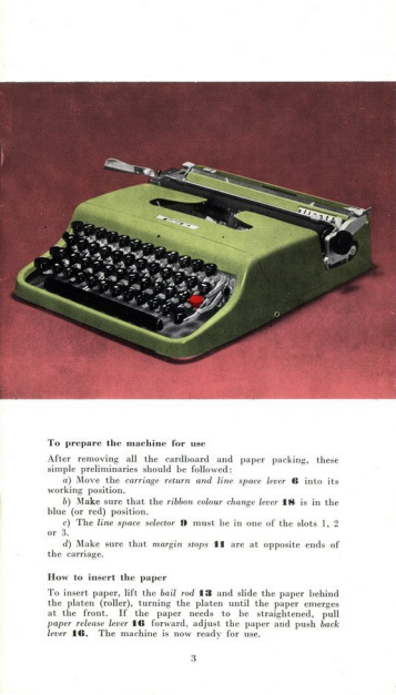 Olivetti Lettura 22 Typewriter Vintage Instruction English Manual PDF