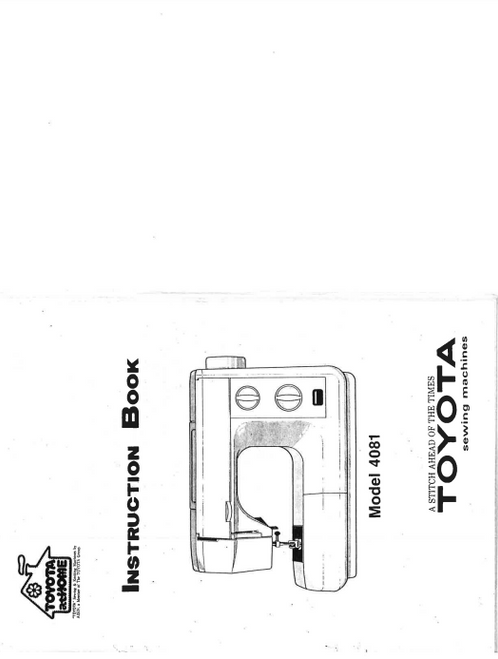Toyota 4041 & 4081 Sewing machine PDF User Manual in English