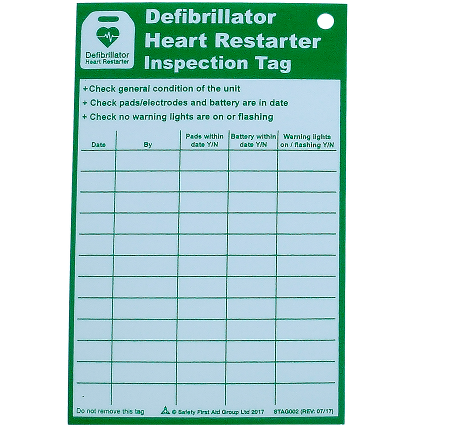 Defibrillator Inspection Tag Ensure Safety with Defibrillator