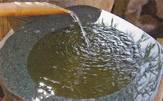Green Boulder Tsukubai Water Basin