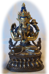 Avalokiteshvara Statue, 6"H