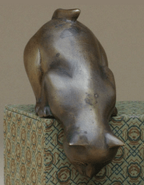Bronze Peeking Cat
