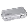 Cigar Caddy 5 Count Travel Humidor Matte Silver Rubberized Finish