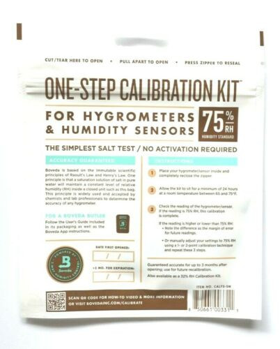 1 Boveda by Humidipak One Step Humidor Hygrometer Calibration Kit Packet 75 for sale online 