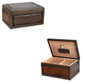 The Nottingham 200 Count Leather Hammered Accent Humidor