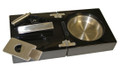 Black Lacquer Folding Cigar Ashtray w/ Cutter & Punch