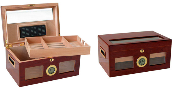 VALENCIA Cigar HUMIDOR with Digital  Hygrometer Holds up to 120 Cigars 
