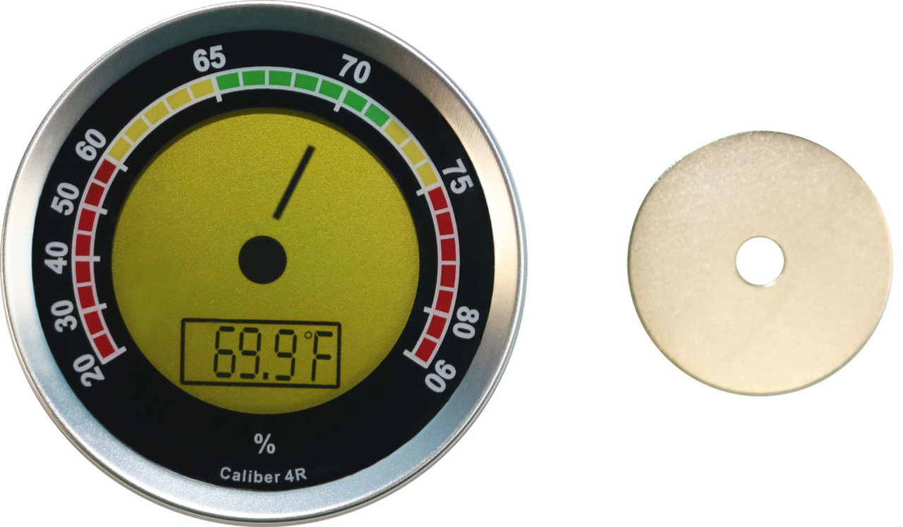 Caliber 4R Digital Hygrometer - Silver Bezel - The Cigar Merchant of Roswell