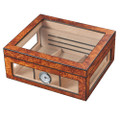 Marbled Burlwood Finish See Thru Humidor - Holds Up To 75 Cigars