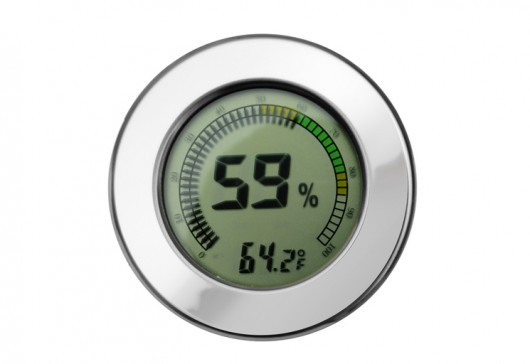 Modern Digital Hygrometer Thermometer Round Silver 