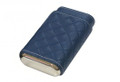 Diamond Pattern 3 ct. Leather Cigar Case Blue