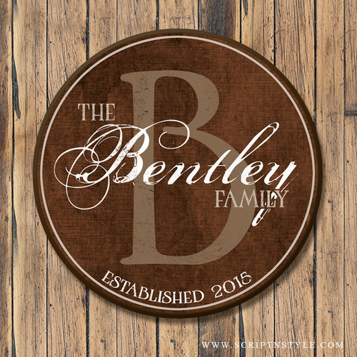 Family established wood plaque