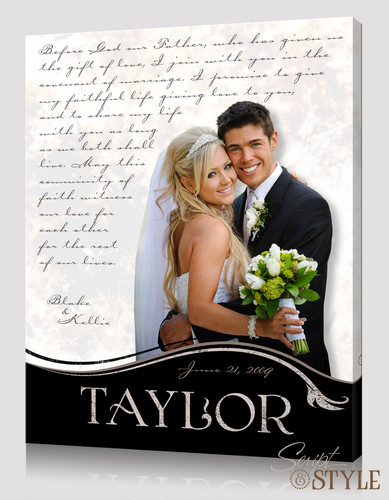 Personalized wedding photo wall art