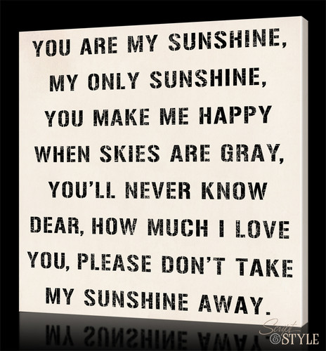 You are my sunshine canvas wall art