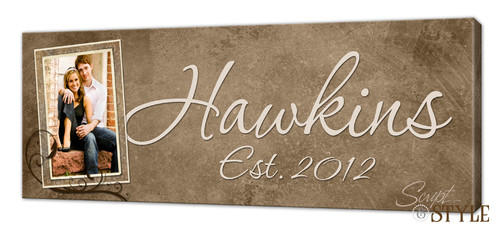 Family name canvas with photograph