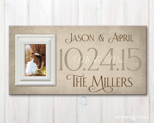 family established sign with picture frame