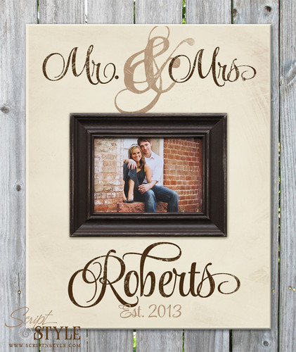 Personalized Mr. & Mrs. picture frame, Cream