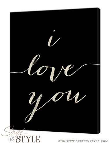 Personalized i love you canvas/Black-Cream
