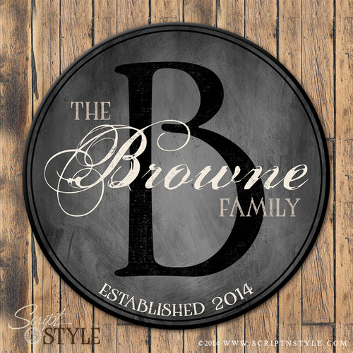 Personalized Wood Family Established Sign