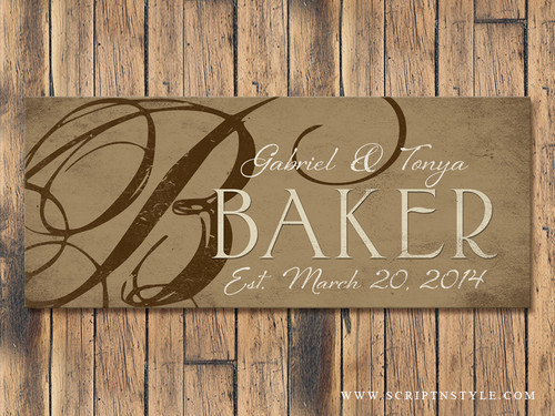 family name wooden sign